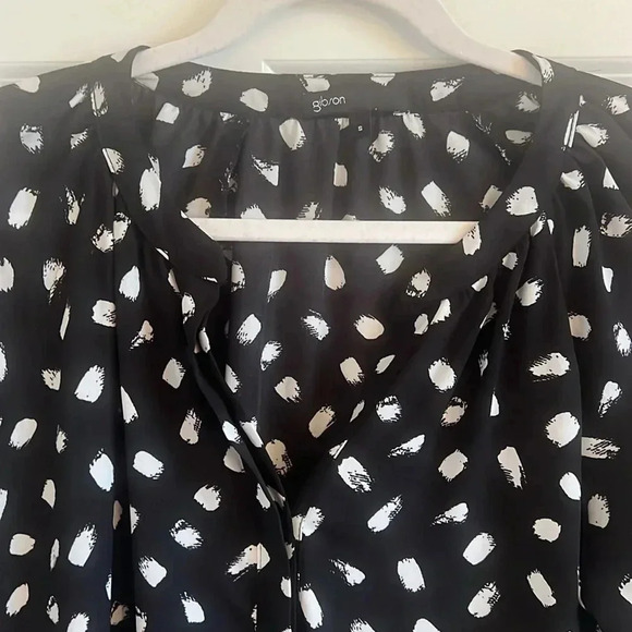 Gibson Black and White Button Down Blouse Size S - Picture 3 of 10